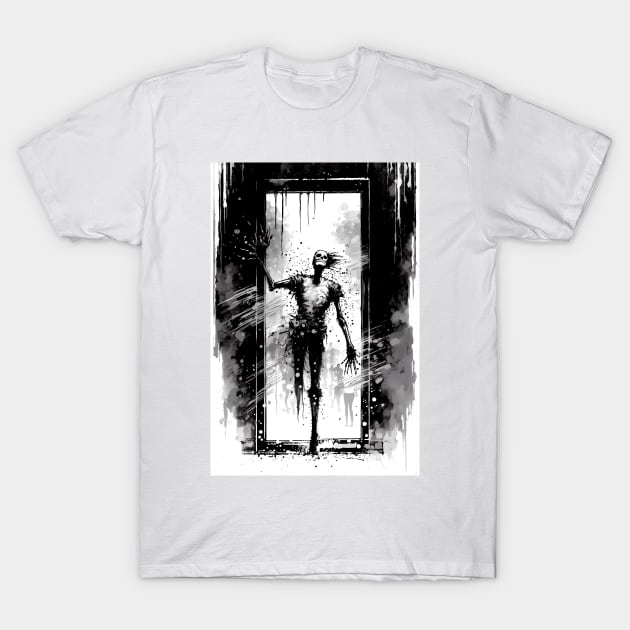 Skeleton Standing In A Doorway T-Shirt by TortillaChief